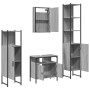 Set Mobili da Bagno 4 pz Grigio Sonoma in Legno Multistrato