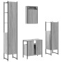 Set Mobili da Bagno 4 pz Grigio Sonoma in Legno Multistrato