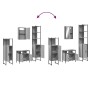 Set Mobili da Bagno 4 pz Grigio Sonoma in Legno Multistrato