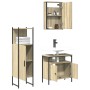 Set Mobili da Bagno 3 pz Rovere Sonoma in Legno Multistrato