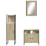 Set Mobili da Bagno 3 pz Rovere Sonoma in Legno Multistrato