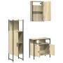 Set Mobili da Bagno 3 pz Rovere Sonoma in Legno Multistrato