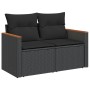 Set Divani da Giardino 4 pz con Cuscini Nero in Polyrattan