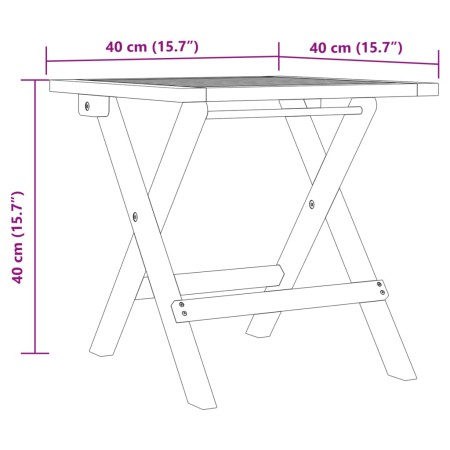 Lettino Prendisole con Tavolino Grigio Legno Massello di Acacia