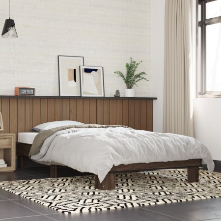 Giroletto Rovere Marrone 90x190 cm Legno Multistrato e Metallo
