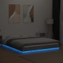 Giroletto Luci LED Grigio Cemento 160x200 cm Legno Multistrato