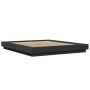 Giroletto con Luci LED Nero 160x200 cm in Legno Multistrato