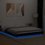 Giroletto con Luci LED Nero 160x200 cm in Legno Multistrato