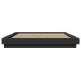 Giroletto con Luci LED Nero 160x200 cm in Legno Multistrato