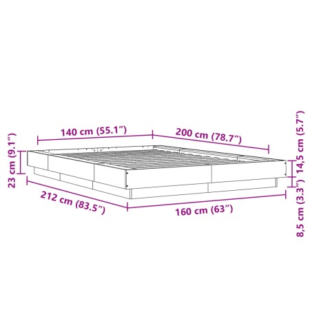 Giroletto Grigio Sonoma 140x200 cm in Legno Multistrato