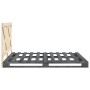 Giroletto con Testiera Grigio 140x200 cm Legno Massello di Pino