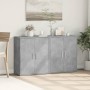 Credenze 2 pz Grigio Cemento 60x31x70 cm in Legno Multistrato