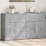 Credenze 2 pz Grigio Cemento 60x31x70 cm in Legno Multistrato