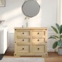 Cassettiera Corona 110x43x91 cm in Legno Massello di Pino