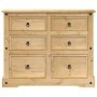 Cassettiera Corona 110x43x91 cm in Legno Massello di Pino