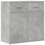 Credenze 2 pz Grigio Cemento 79x38x80 cm in Legno Multistrato