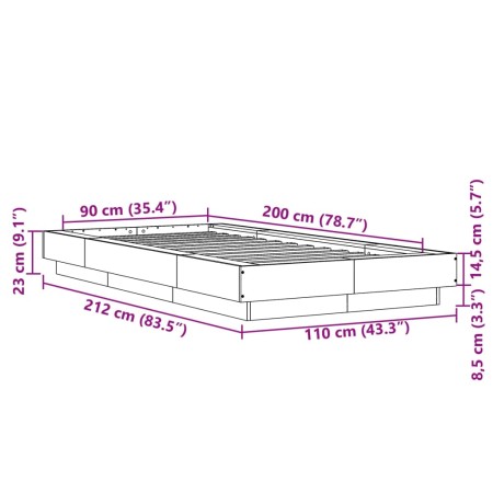 Giroletto Rovere Sonoma 90x200 cm in Legno Multistrato