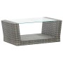 Set Divani da Giardino 4 pz con Cuscini in Polyrattan Grigio