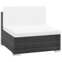 Set Divani da Giardino 6 pz con Cuscini in Polyrattan Nero