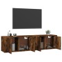 Mobili Porta TV a Parete 2 pz Rovere Fumo 80x34,5x40 cm