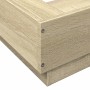 Giroletto Cassetti Luci LED Sonoma 200x200 cm Legno Multistrato