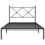 Giroletto con Testiera in Metallo Nero 100x190 cm
