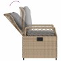 Set da Pranzo da Giardino 7 pz con Cuscini Beige in Polyrattan