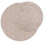 Tappeto Shaggy PAMPLONA a Pelo Lungo Moderno Beige Ø 120 cm