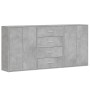 Credenze 3 pz Grigio Cemento 60x31x84 cm in Legno Multistrato