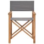 Sedie da Regista Pieghevoli 2 pz in Massello di Teak Grigio