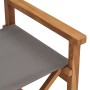 Sedie da Regista Pieghevoli 2 pz in Massello di Teak Grigio