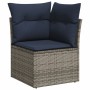 Set Divani da Giardino 10pz con Cuscini in Polyrattan Nero