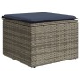 Set Divani da Giardino 10pz con Cuscini in Polyrattan Nero