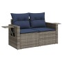 Set Divani da Giardino 10pz con Cuscini in Polyrattan Nero