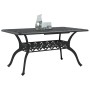 Tavolo da Giardino Nero 150x90x72 cm in Alluminio Pressofuso