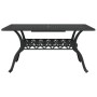 Tavolo da Giardino Nero 150x90x72 cm in Alluminio Pressofuso