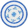 Tavolino da Bistrot con Mosaico Blu e Bianco Ø50x70 cm Ceramica