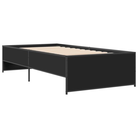 Giroletto Nero 75x190 cm in Legno Multistrato e Metallo