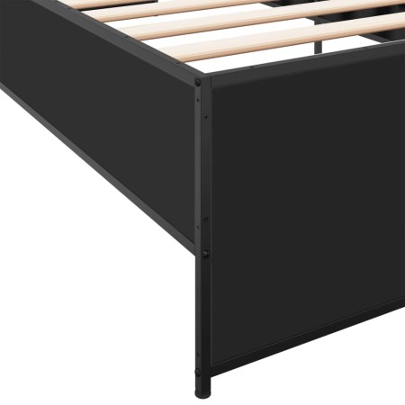 Giroletto Nero 75x190 cm in Legno Multistrato e Metallo