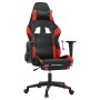 Sedia da Gaming con Poggiapiedi Nero e Rosso in Similpelle