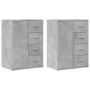 Credenze 2 pz Grigio Cemento 59x39x80 cm in Legno Multistrato