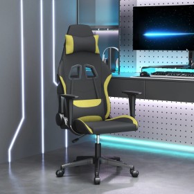 Sedia da Gaming Nero e Verde Chiaro in Tessuto