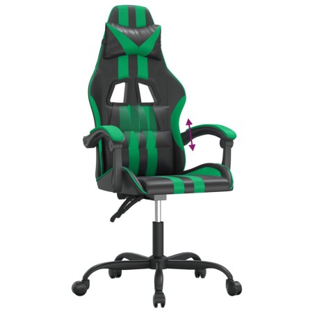 Sedia da Gaming Nera e Verde in Similpelle