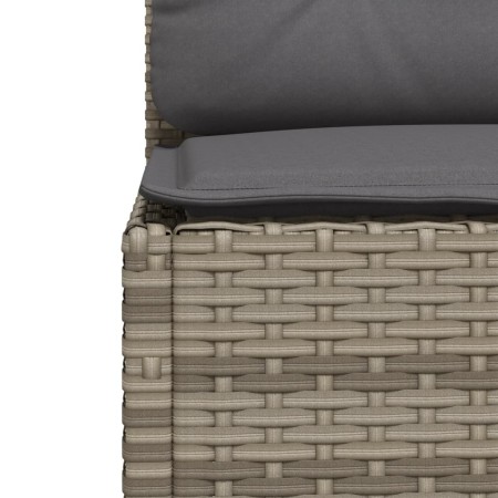 Set Divani da Giardino 4 pz con Cuscini in Polyrattan Grigio