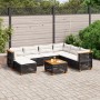 Set Divani da Giardino con Cuscini 8 pz Nero in Polyrattan