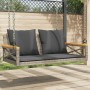 Panchina Dondolo con Cuscini Grigia 109x62x40 cm in Polyrattan