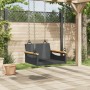 Panchina a Dondolo Nera 63x62x40 cm in Polyrattan