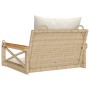 Panchina a Dondolo con Cuscini Beige 63x62x40 cm in Polyrattan