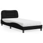 Letto con Materasso Nero 80x200 cm in Tessuto