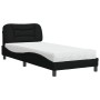 Letto con Materasso Nero 80x200 cm in Tessuto